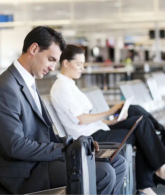 Business traveller at the airport